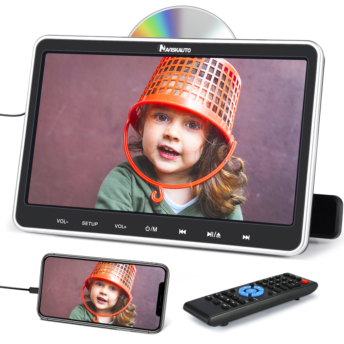 10,1 Zoll DVD Player Auto HD Fernseher Kopfstütze mit SlotIn Design AutojoyDE