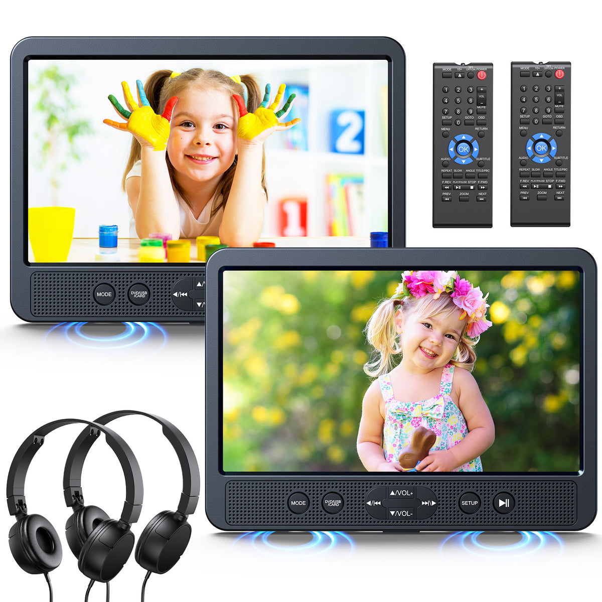 10,1 Zoll Kopfstützen DVD Player mit Kopfhörer für Auto und Kinder
