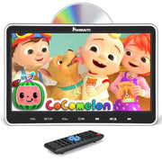 Pumpkin 10,1 Zoll Bildschirm Auto Kopfstützenmonitor DVD Player im Saugdesign, Unterstützt USB/SD/HDMI-Eingang/Letzter Speicher