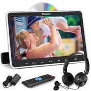 10,1 Zoll Kopfstützen DVD Player mit HD Bildschirm für Auto und Kinder, Slot-In Design Auto Fernseher mit Universal Kopfhörer, Untersützt HDMI, USB/SD, AV Ein-und Ausgang