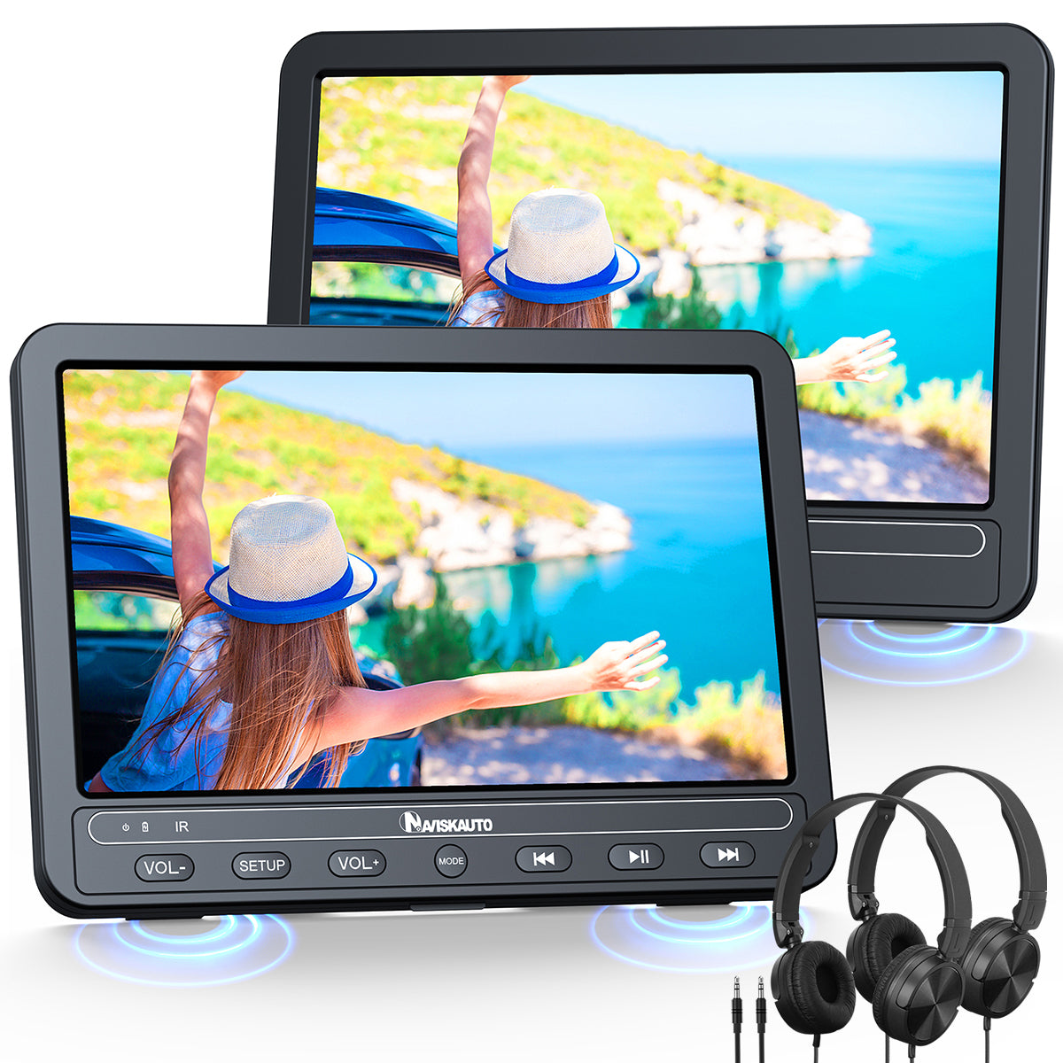 10,5 Zoll 2 Dual Kopfstütze Dual DVD Player mit 2 Kopfhörern – Autojoy-DE