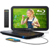 15,4 Zoll Tragbarer Blu Ray DVD Player Mit HDMI Kabel, 270 ° drehbar HD 1920x1080, Blue Ray Player Tragbar Inklusive wiederaufladbarem 5 Stunden Akku USB/SD