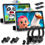 10,5 Zoll DVD Player Auto 2 Bildschirme Slot-In-Design Kopfstützen DVD Player Auto TV für Kinder mit 2 Kopfhörern und HDMI