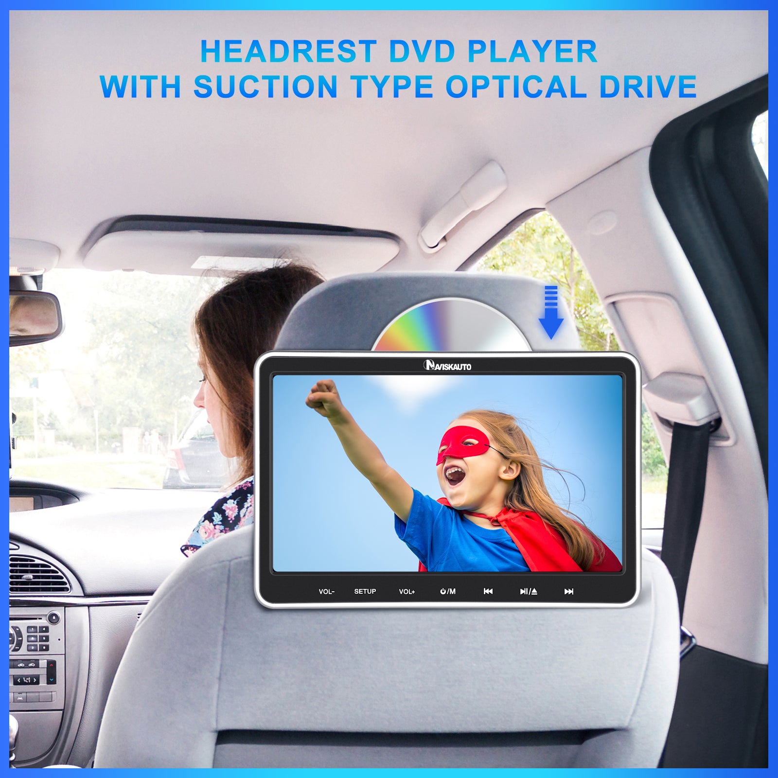 Naviskauto 10,1 Zoll Dual Monitor Kopfstützen DVD Player für Auto –  Autojoy-DE