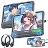 12" Doppel Auto DVD Player mit HDMI-Eingang und Akku, Auto Kopfstützen Player für Kinder mit Kopfhörern, unterstützt USB/TF-Karte, AV-EIN- und -Ausgang, regionsfrei, letzter Speicher