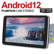 Pumpkin Radio 2 Din 10.1 Zoll Android 12 Autoradio mit Eingebautem Carplay Bluetooth Navi, Unterstützt DAB + WIFI 4G USB SD OBD2 DSP