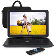 NAVISKAUTO 19" Tragbarer DVD Player mit 16" 270° Drehbarem Bildschirm HDMI Eingang HD 1080P 1366*768, 6 Stdn. Akku Portabler DVD Player Memory SD USB AV IN/OUT mit Handtasche