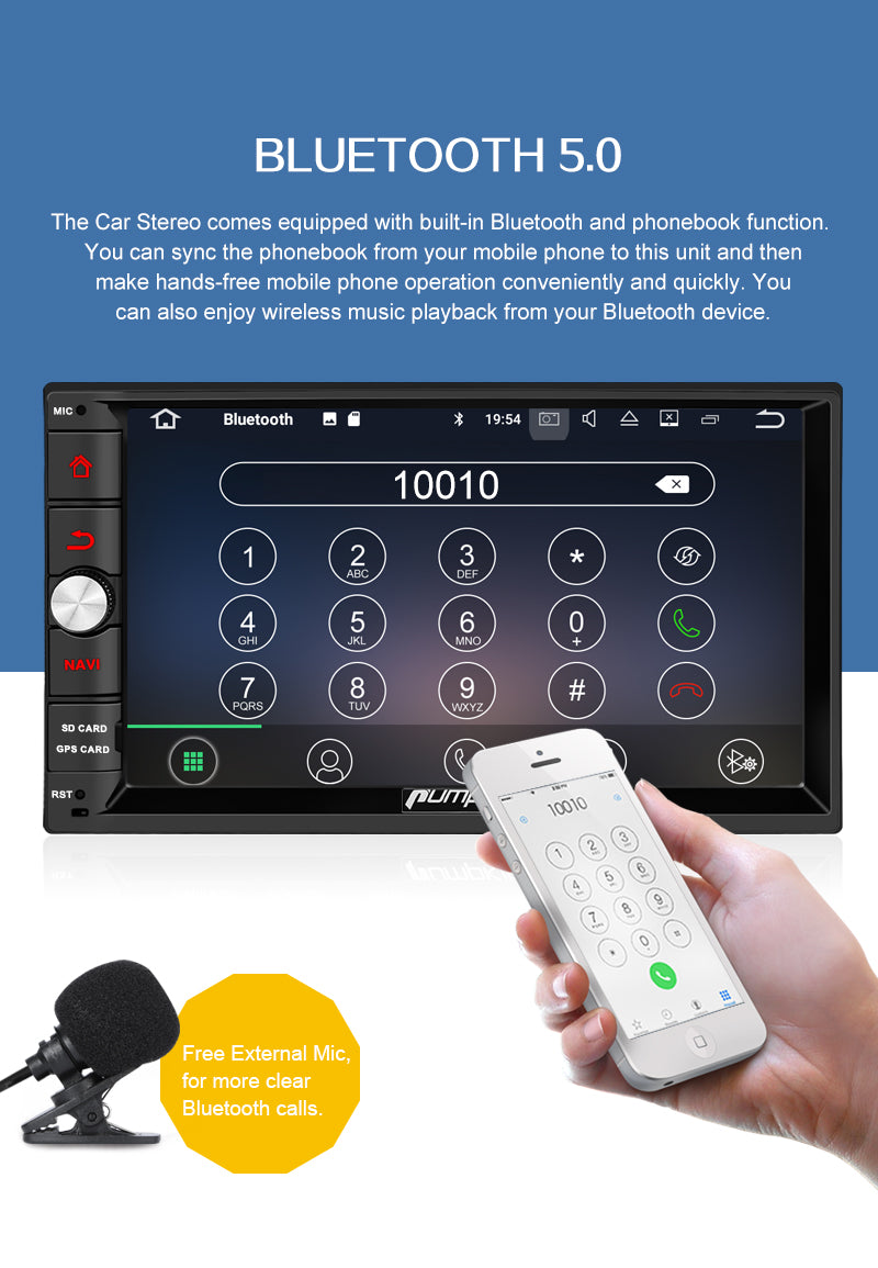 Pumpkin Doppel Din Autoradio Android 10 Auto Sound System mit
