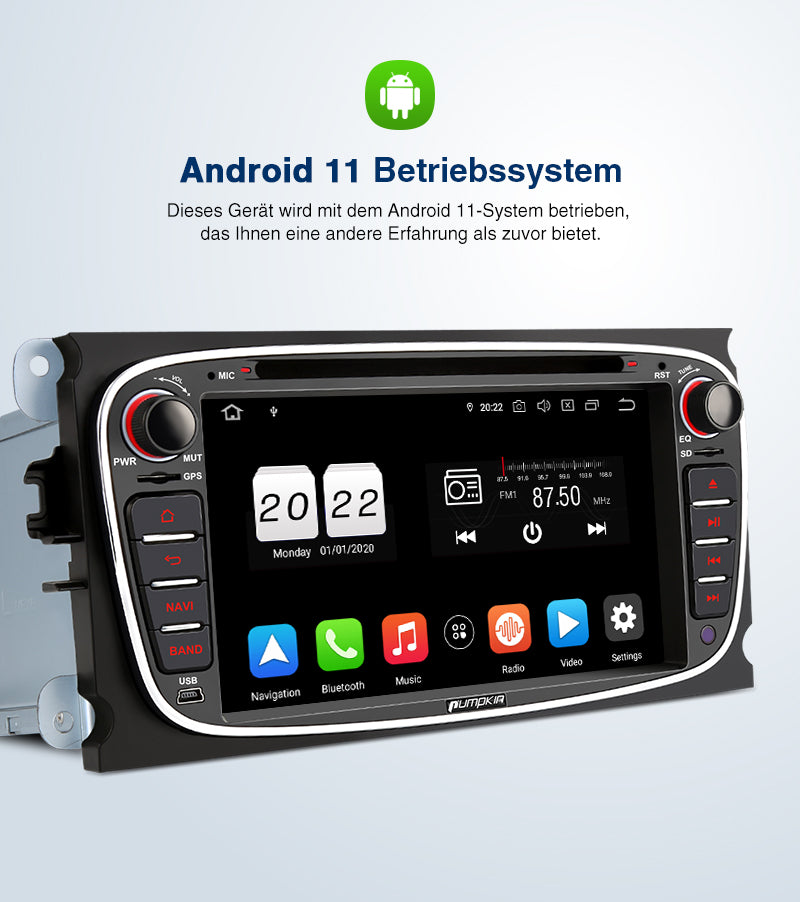 Pumpkin Android 11 Integriertes DAB Autoradio 7 Zoll Doppel-DIN – PumpkinDE