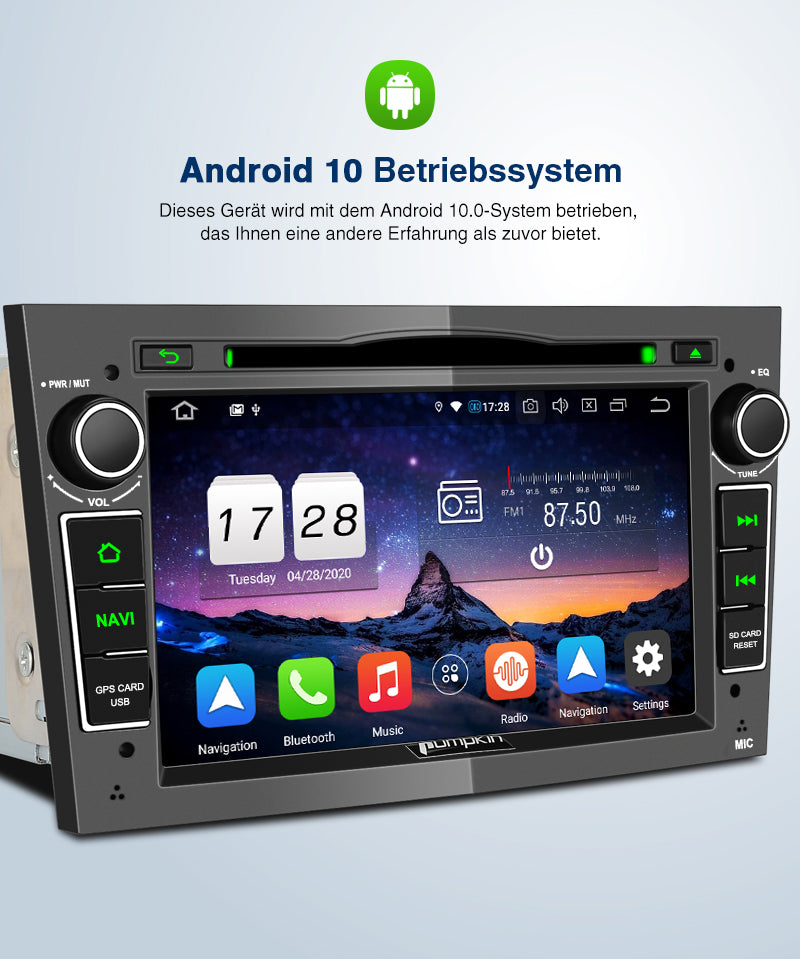 Pumpkin Android 10 Doppel Din Autoradio für Opel mit 7 Zoll Display –  Autojoy-DE