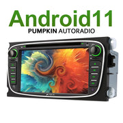 Pumpkin Android 11 Ford Focus MK2 Mondeo MK4 Autoradio mit Navi CD Player und Bluetooth, Unterstützt Rückfahrkamera Android Auto DAB+