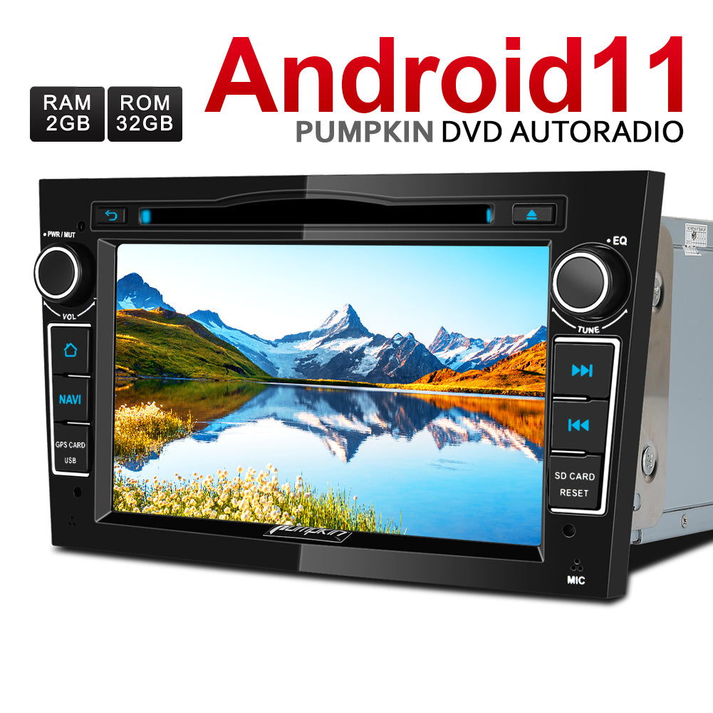 Pumpkin Din 1 Android 11 Autoradio mit kamera Navi Bluetooth