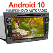 Pumpkin Android 10 Double Din Car Radio for Opel Corsa D, Meriva A, Astra H with 7 Inch Display GPS Navi Bluetooth, Supports DAB+ USB/SD Android Car Rear View Camera