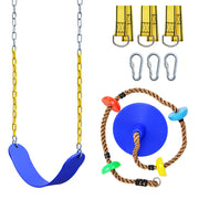 【Extra 10% Rabatt】Schaukel Set mit 4 knoten 32CM Klettern Seil Baumschaukel und 47CM Kunststoffschaukel für Kinder