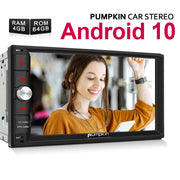 Pumpkin Doppel Din Autoradio Android 10 Auto Sound System mit Bluetooth Unterstützt WIFI USD SD DAB +OBD2 Android Auto (PX6,4+64G)
