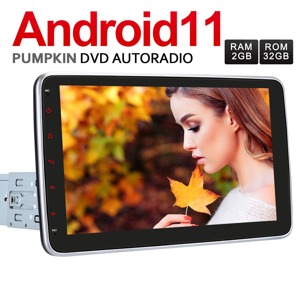 Pumpkin 1 Din Android 11 Autoradio mit 10.1 Zoll IPS Bildschirm – Autojoy-DE